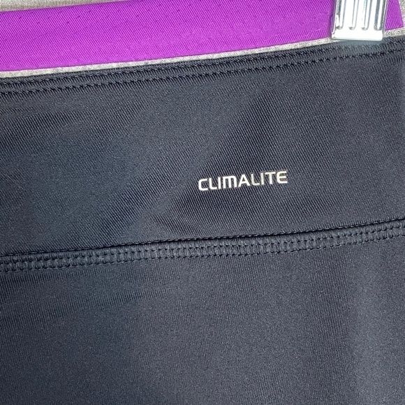 Adidas Climalite Capri Workout Pants Size Medium Purple Gray 3 Stripe - Picture 7 of 8